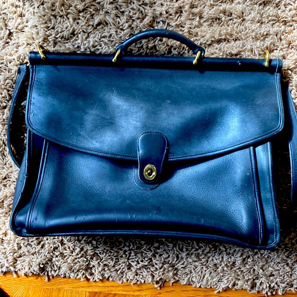 Vintage Black coach leather Beekman briefcase